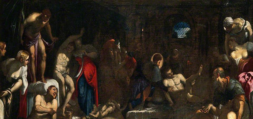 san rocco attending the Plague victims in a lazzaretto