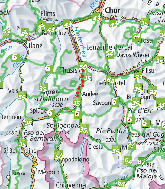 Chur to Chavenna by schweizmobil