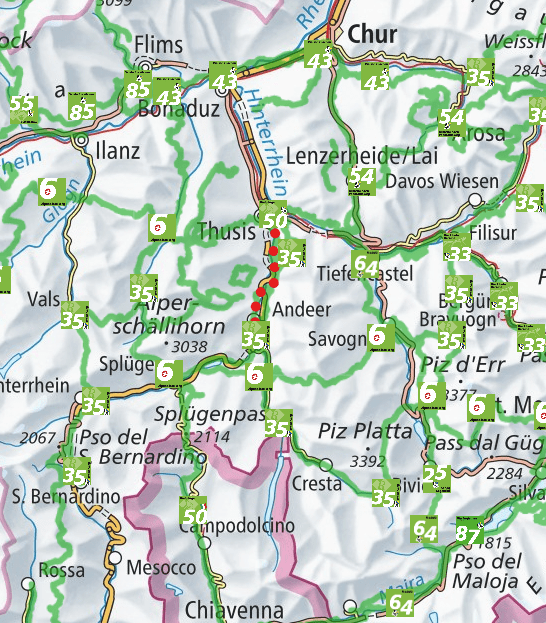 Chur to Chavenna by schweizmobil