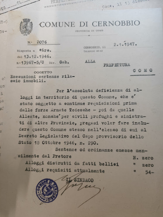 sindaco letter Jan 46